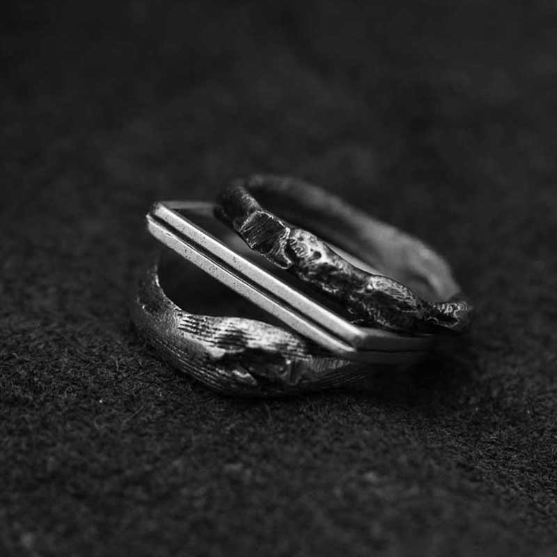 Three Stackable Sterling Silver Rings