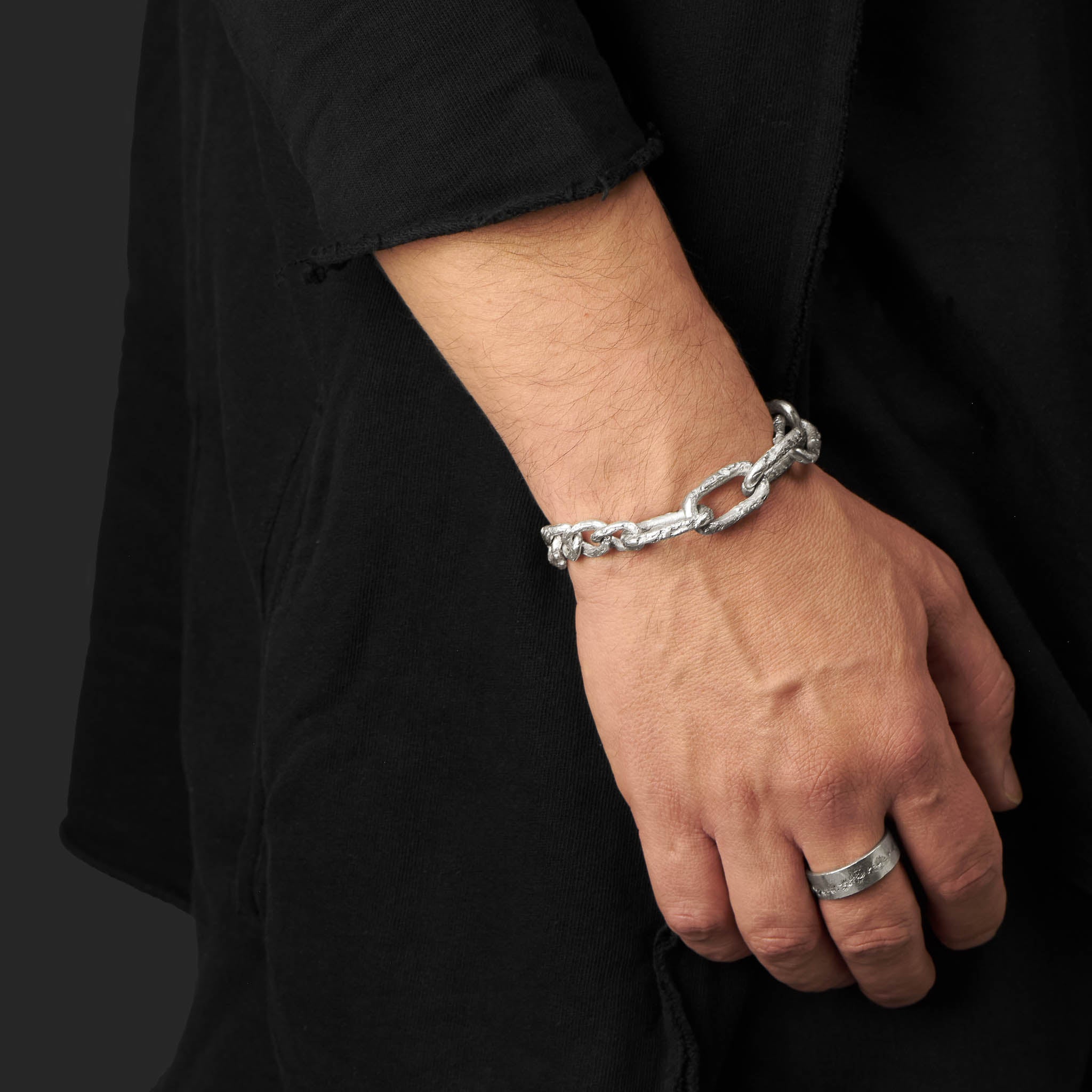 Sterling Silver Bracelet With A Chunky Bold Chain