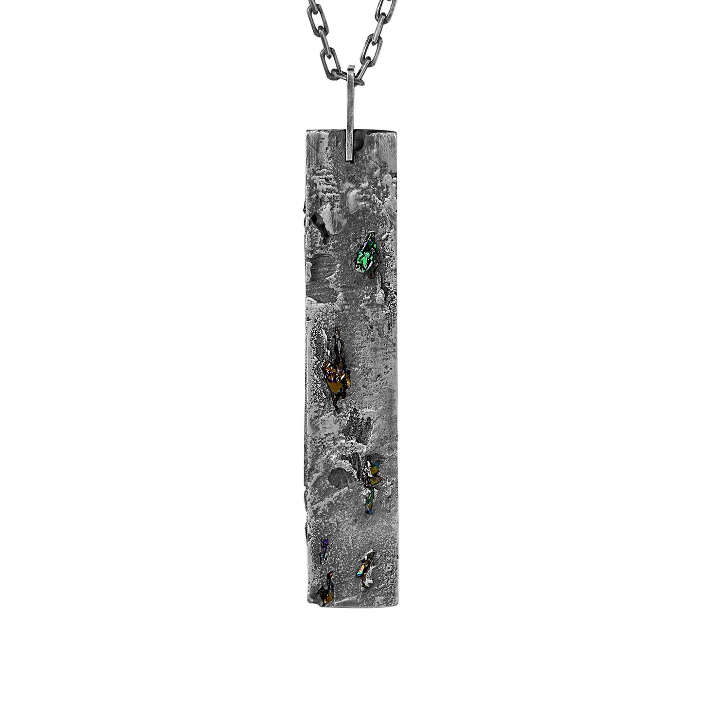 Poerava - Sterling Silver Necklace With Black Gemstones