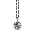 Oxidised Sterling Silver Coin Pendant Necklace