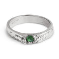 Sterling Silver Drop Ring With Emerald