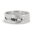 Oxidised Sterling Silver Ring With Raw Moissanite