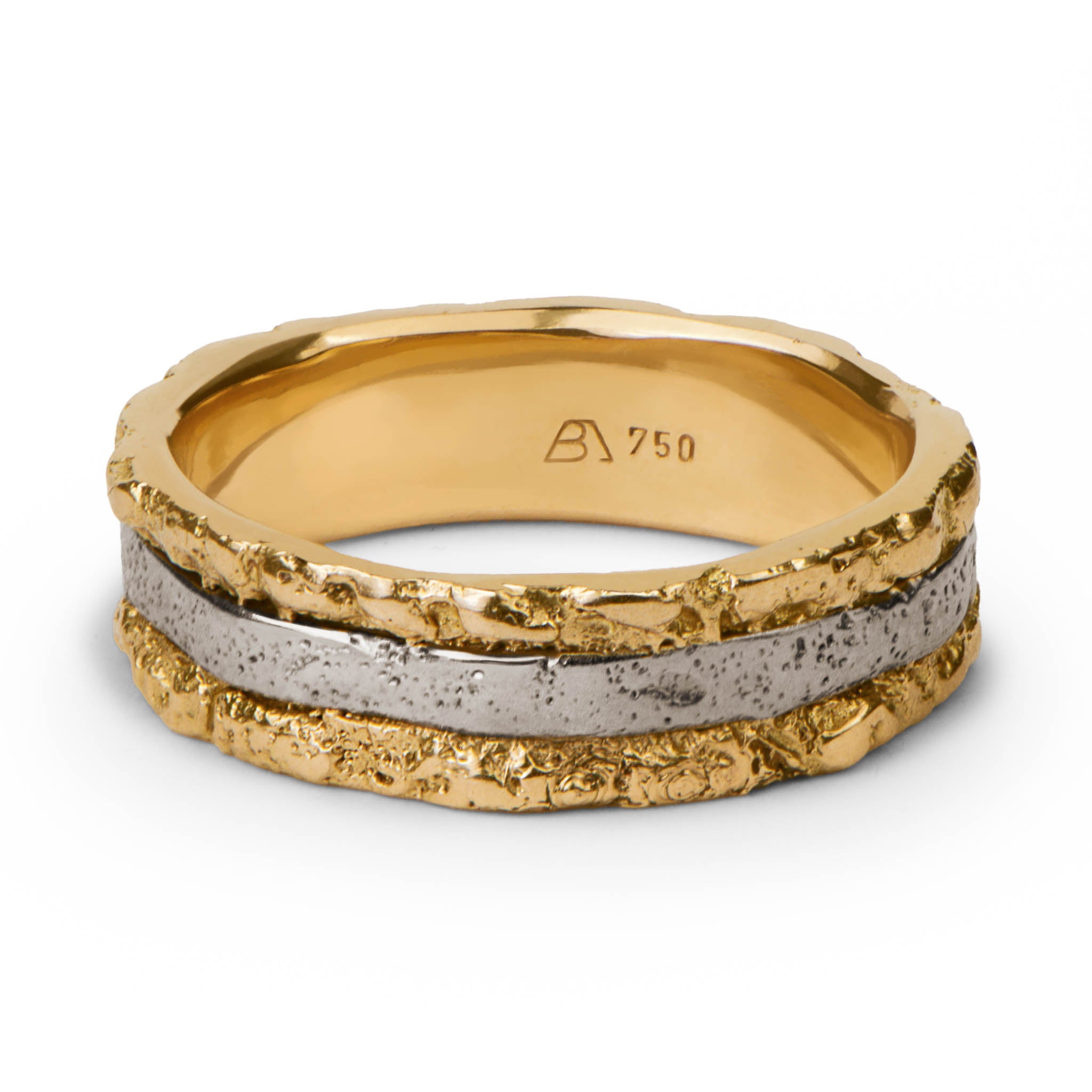 Mixed Yellow And White Gold Wedding Rings