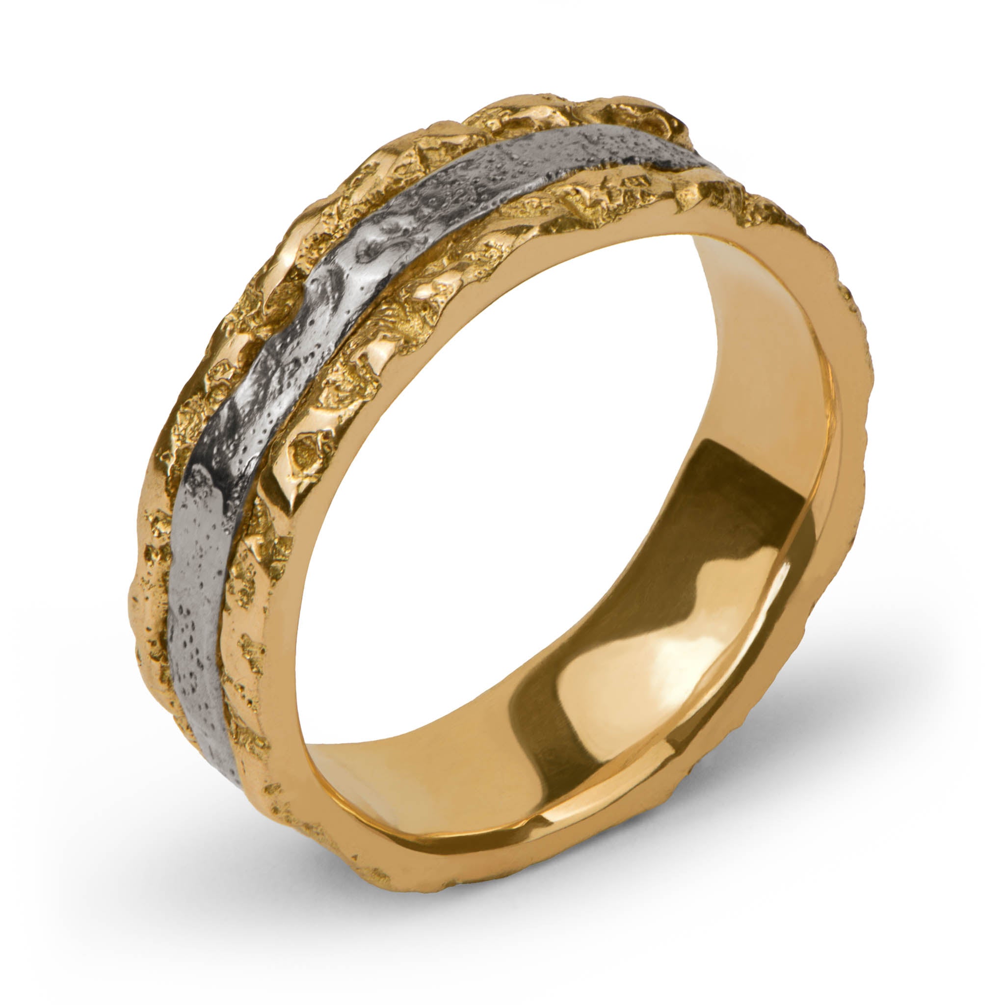 Mixed Yellow And White Gold Wedding Rings
