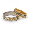 Mixed Yellow And White Gold Wedding Rings