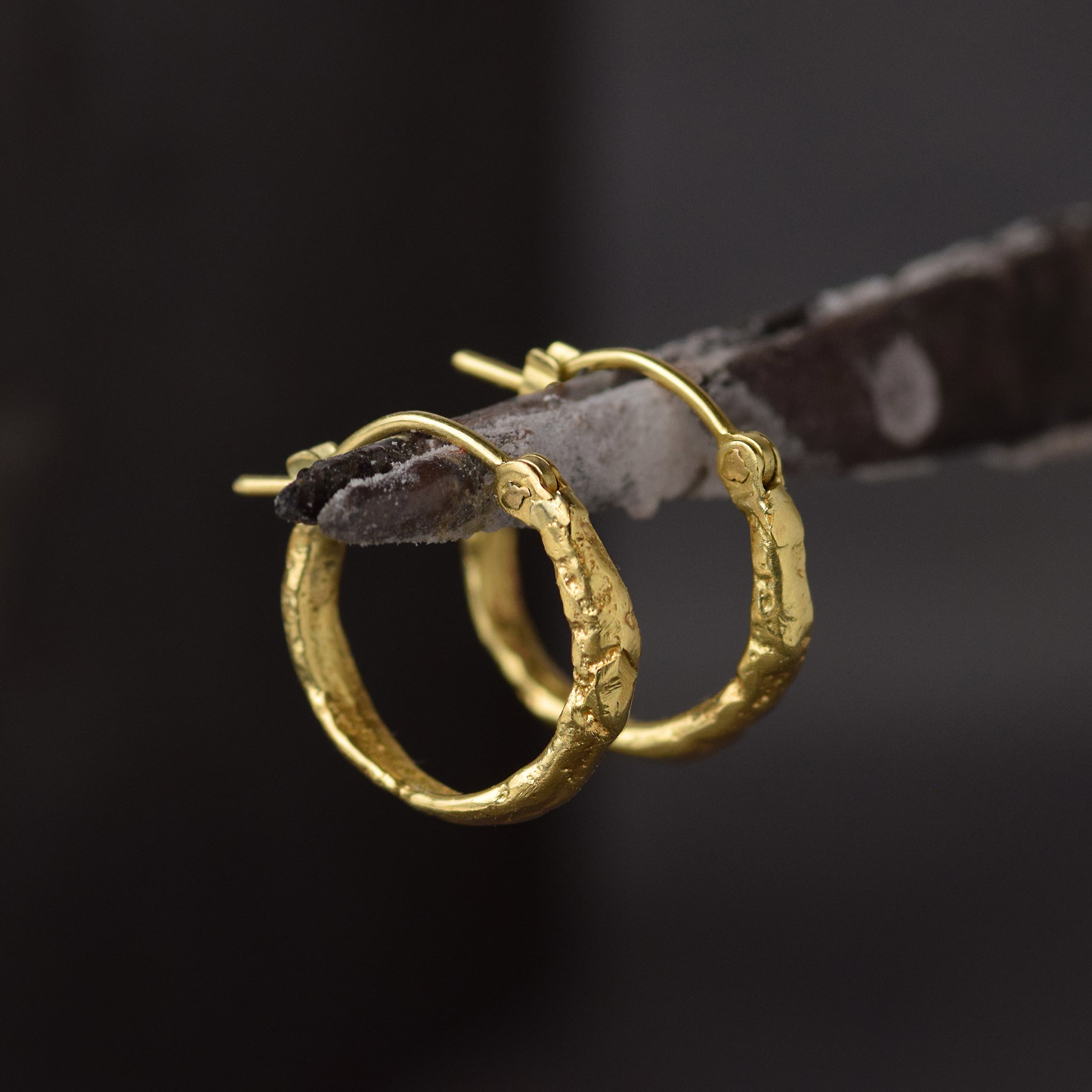 Organic Yellow Gold Hoop Earrings