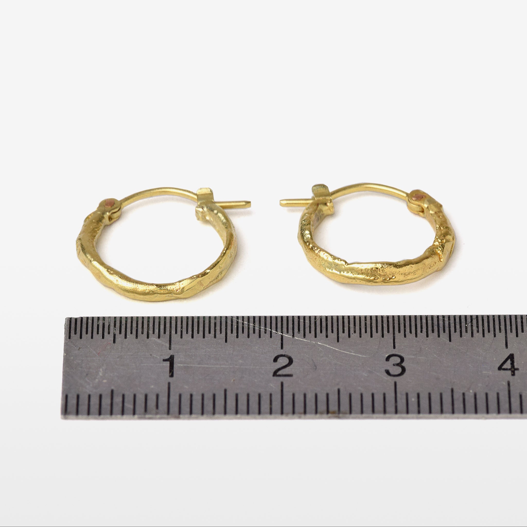 Organic Yellow Gold Hoop Earrings