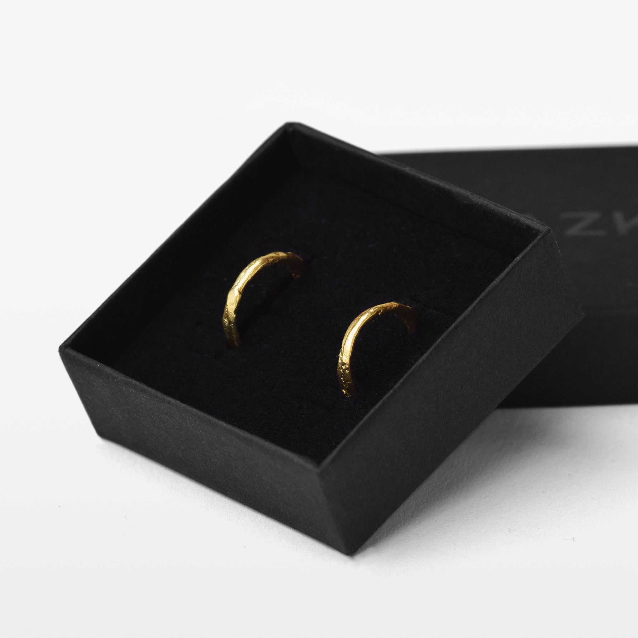 Organic Yellow Gold Hoop Earrings