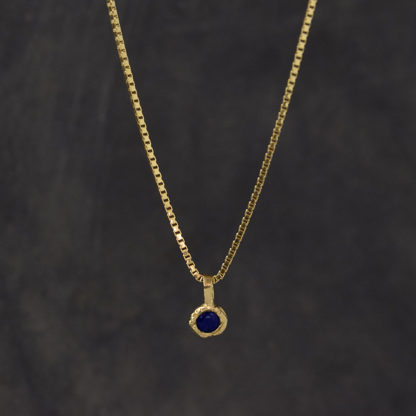 Sirius -  Gold Necklace With Blue Gemstone