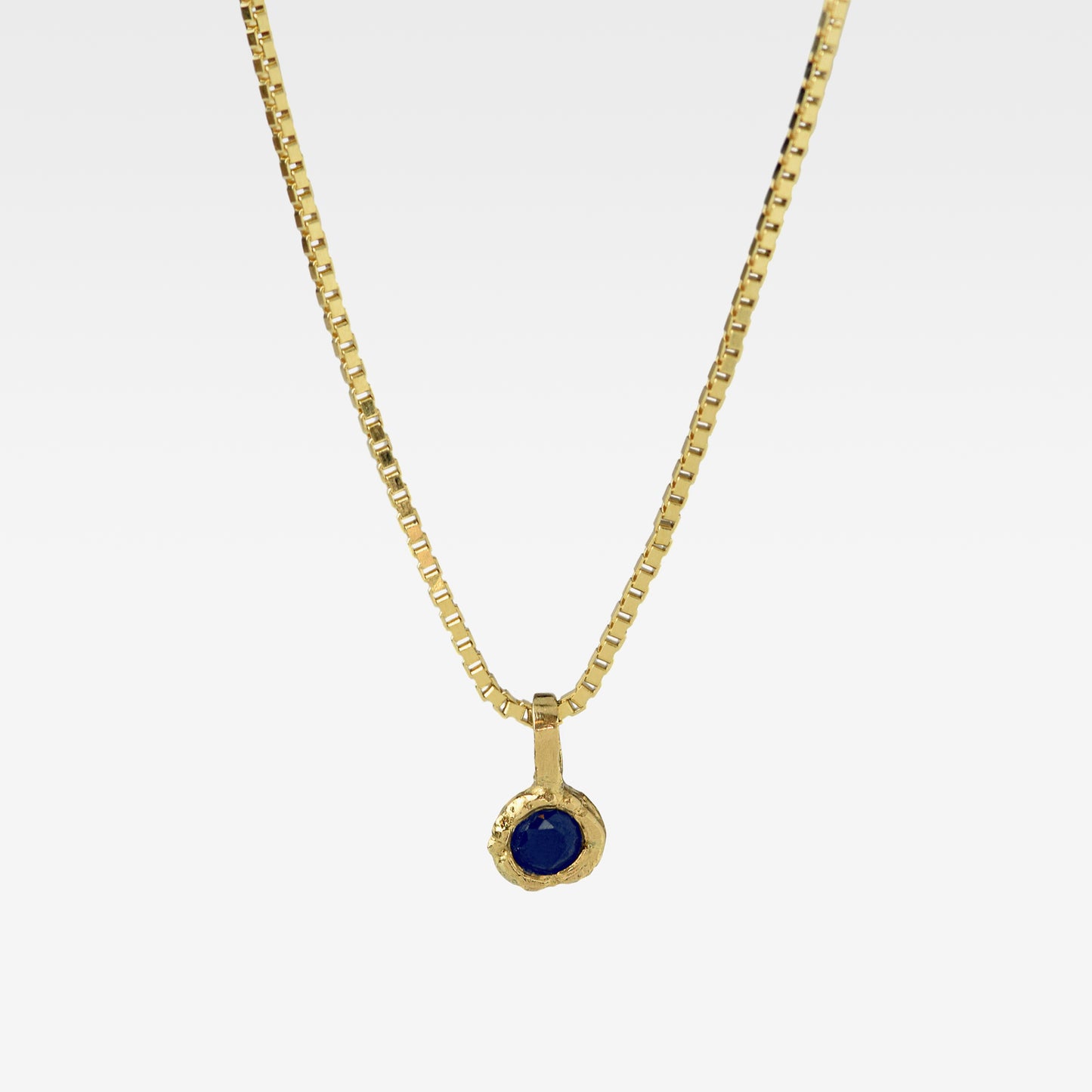 Sirius -  Gold Necklace With Blue Gemstone