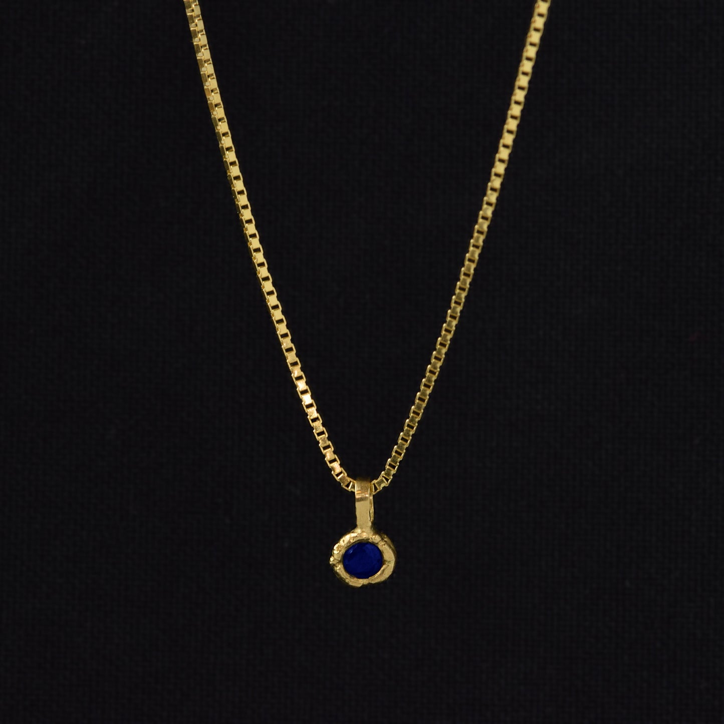 Sirius -  Gold Necklace With Blue Gemstone