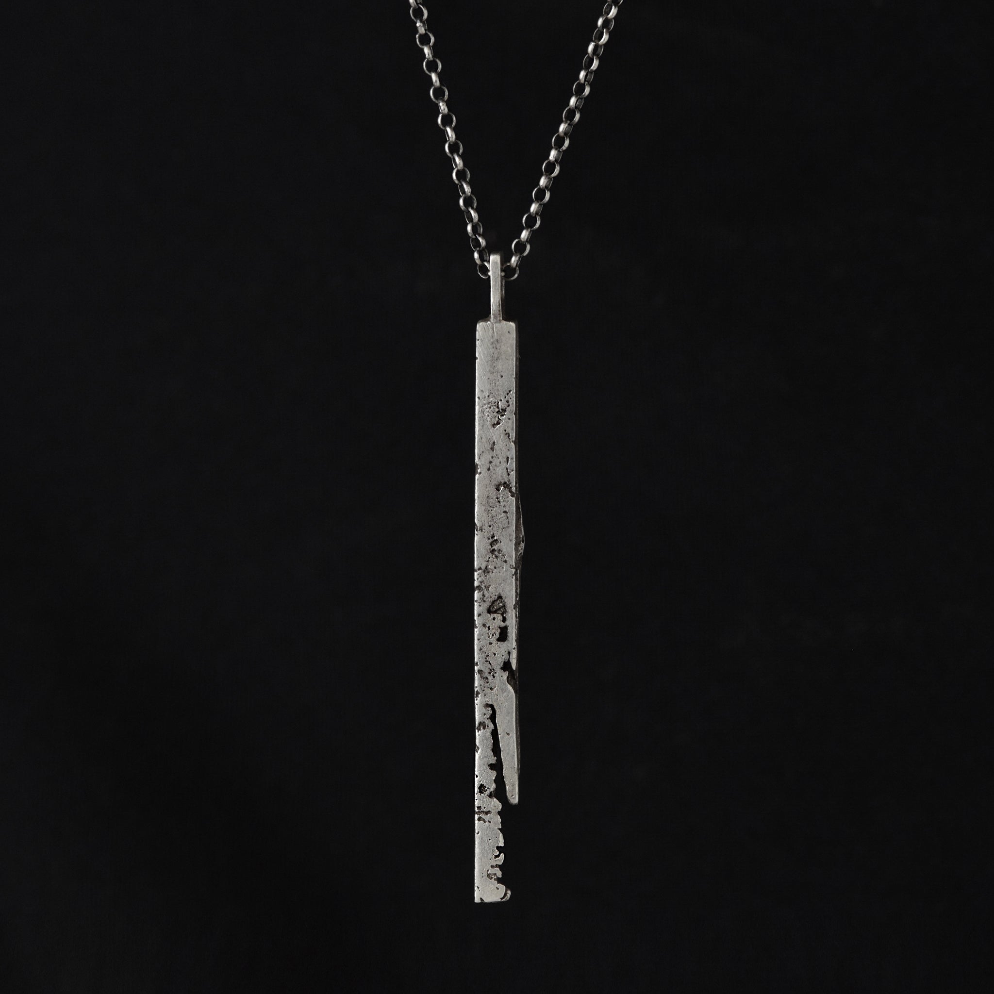 Sterling Silver Bar Pendant Necklace