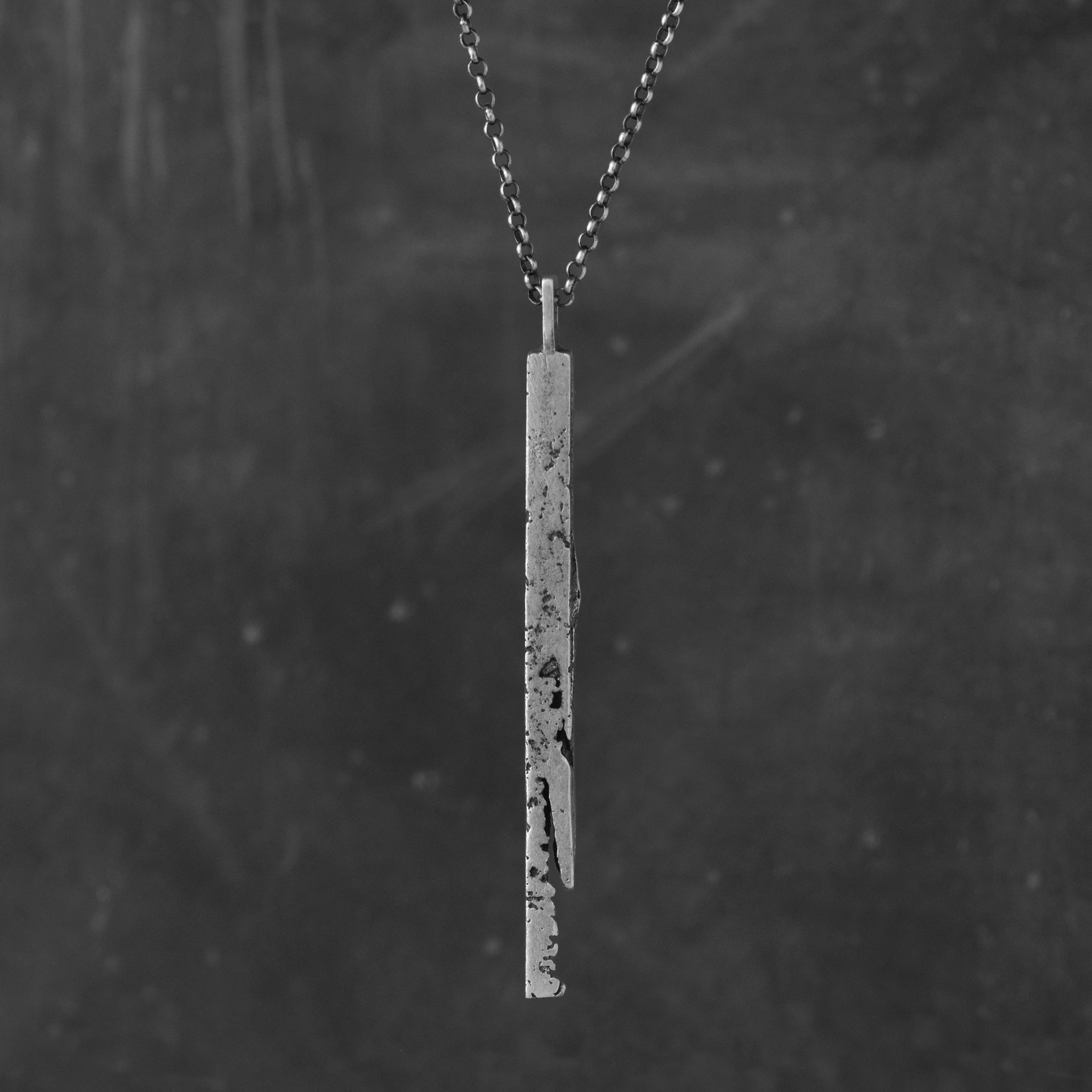 Sterling Silver Bar Pendant Necklace