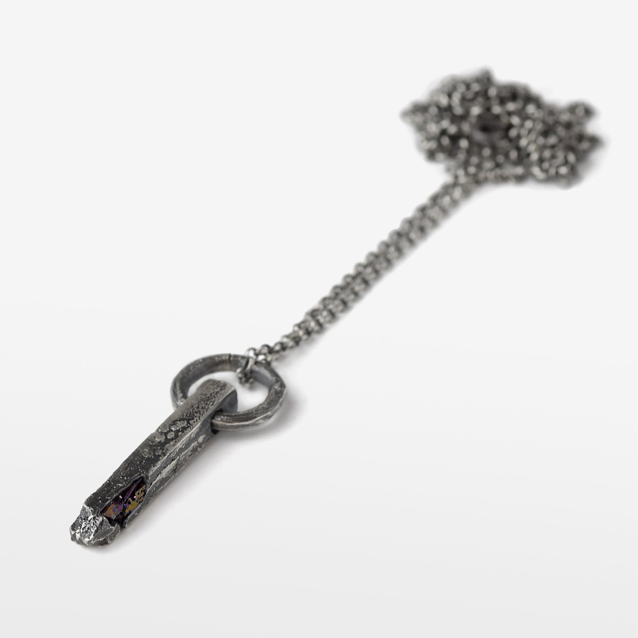 Sterling Silver Ring And Bar Pendant Necklace