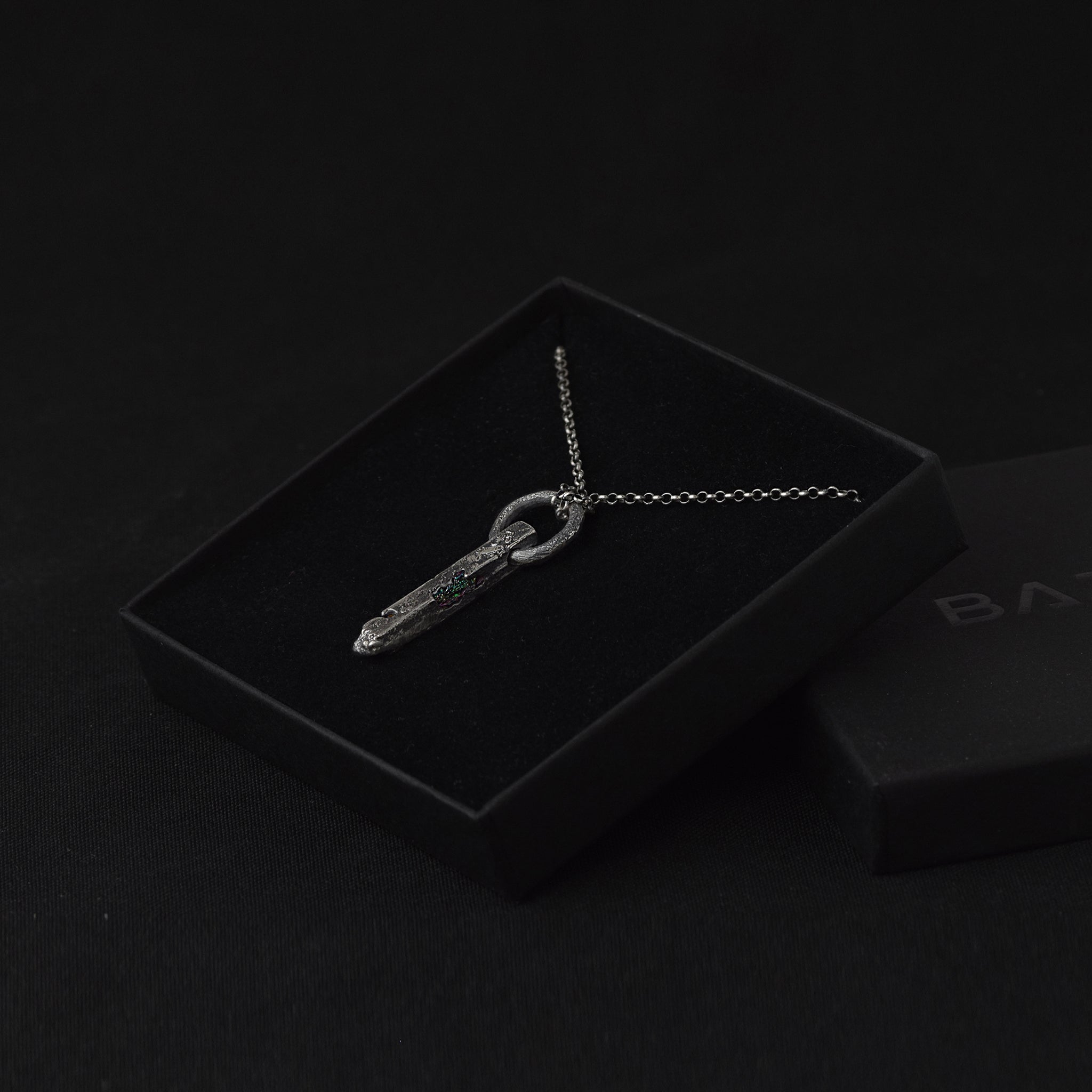 Sterling Silver Ring And Bar Pendant Necklace
