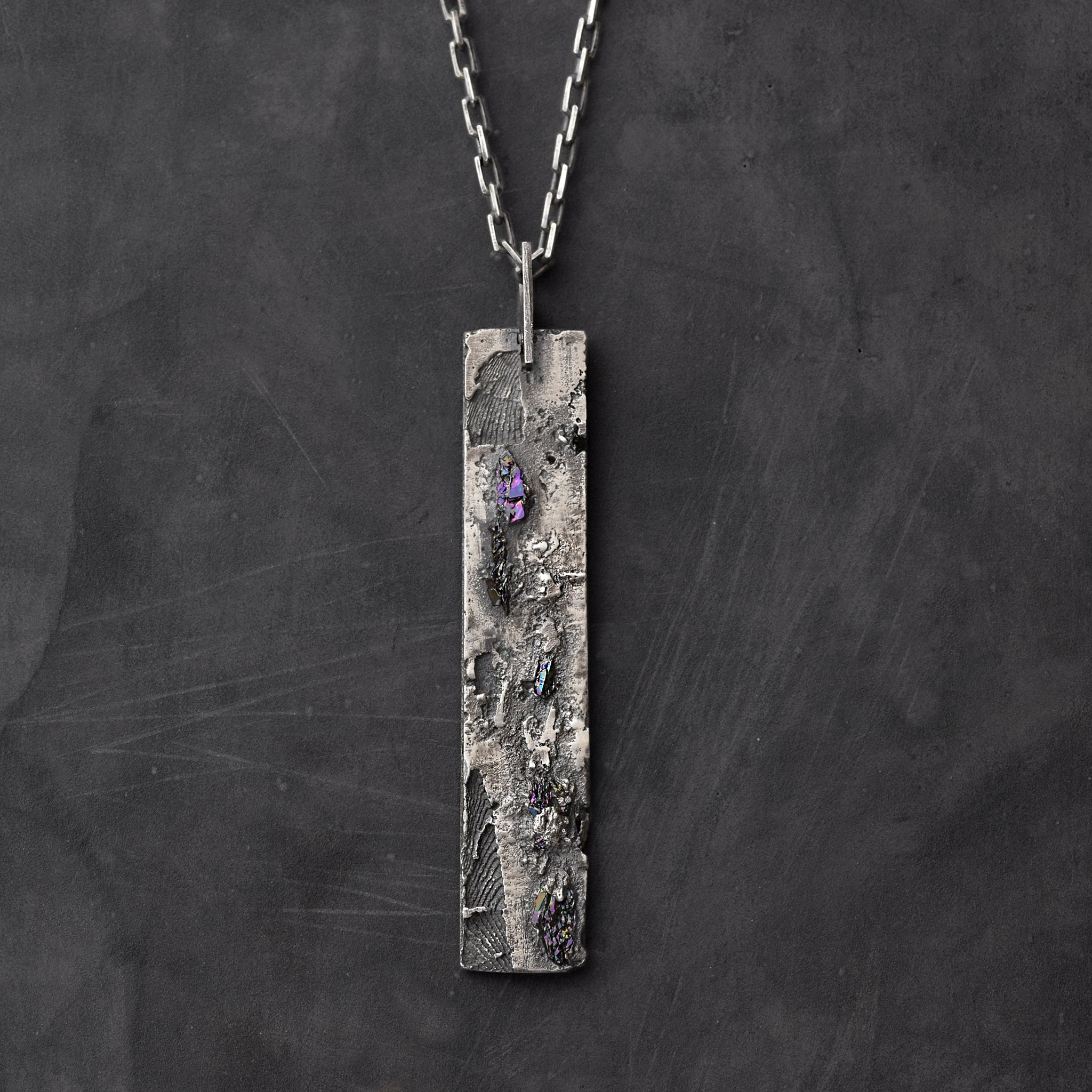 Sterling Silver Pendant With Black Gemstones