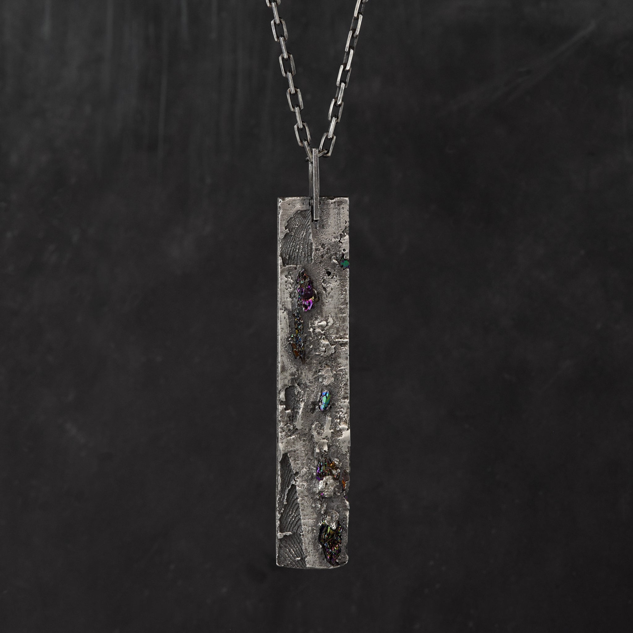 Sterling Silver Pendant With Black Gemstones