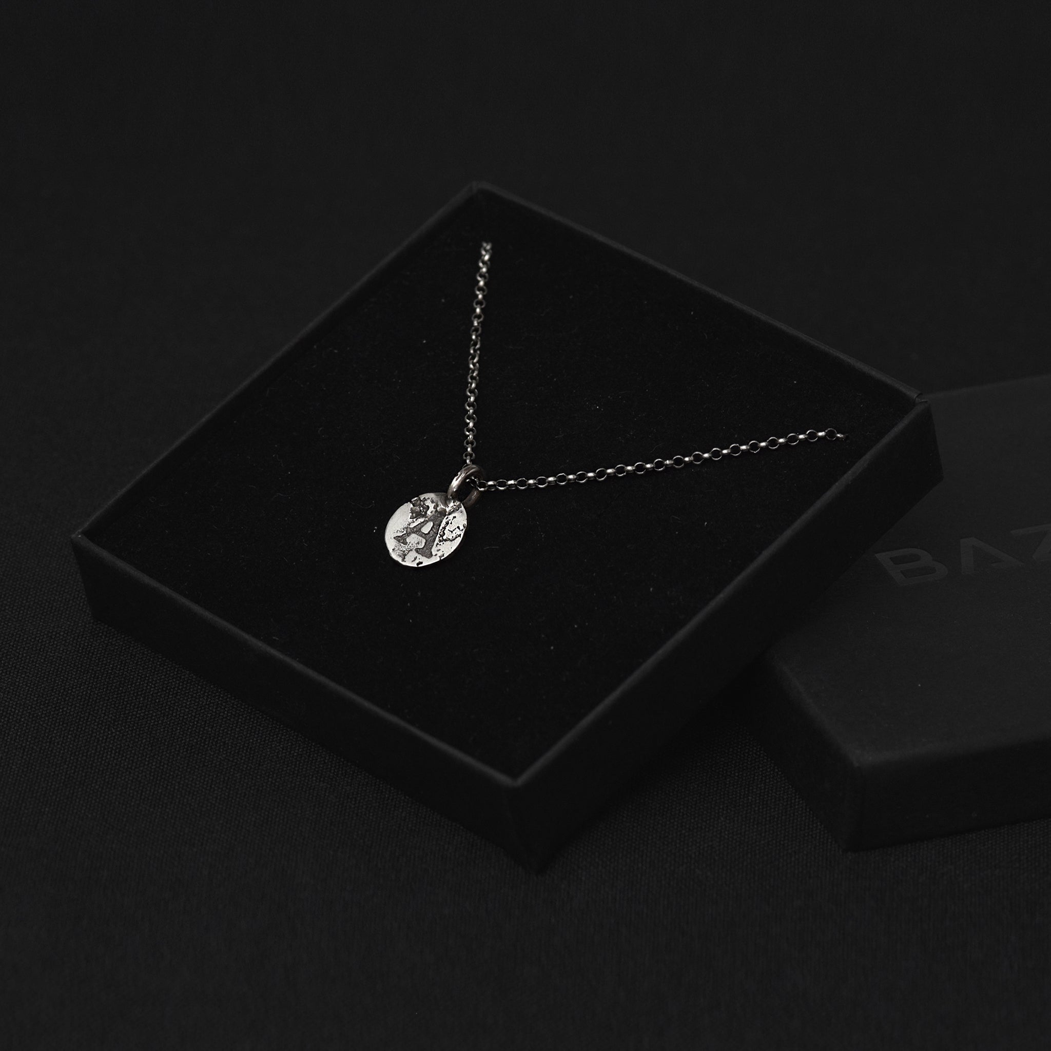 Oxidised Sterling Silver Coin Pendant Necklace