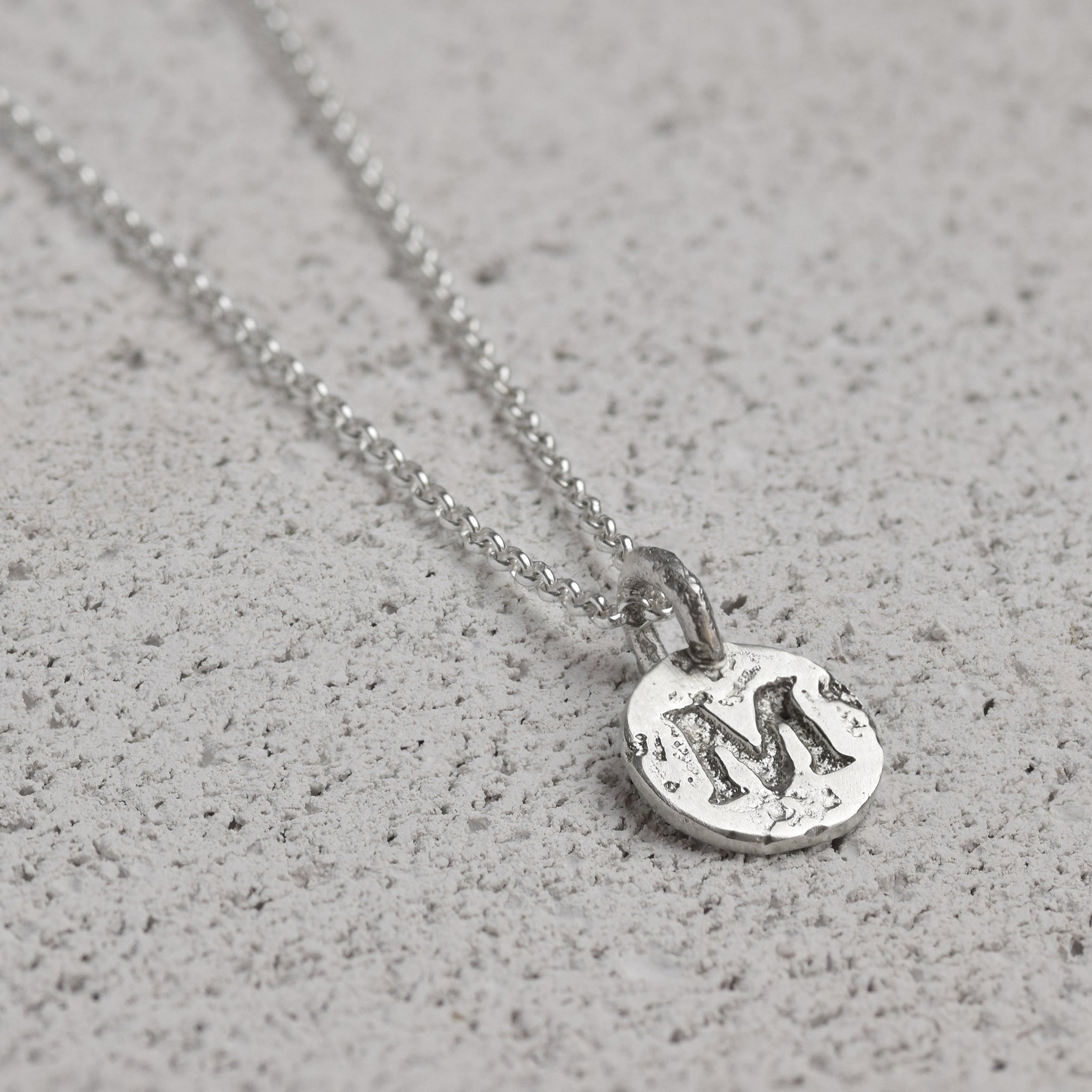 Sterling Silver Initials Coin Necklace