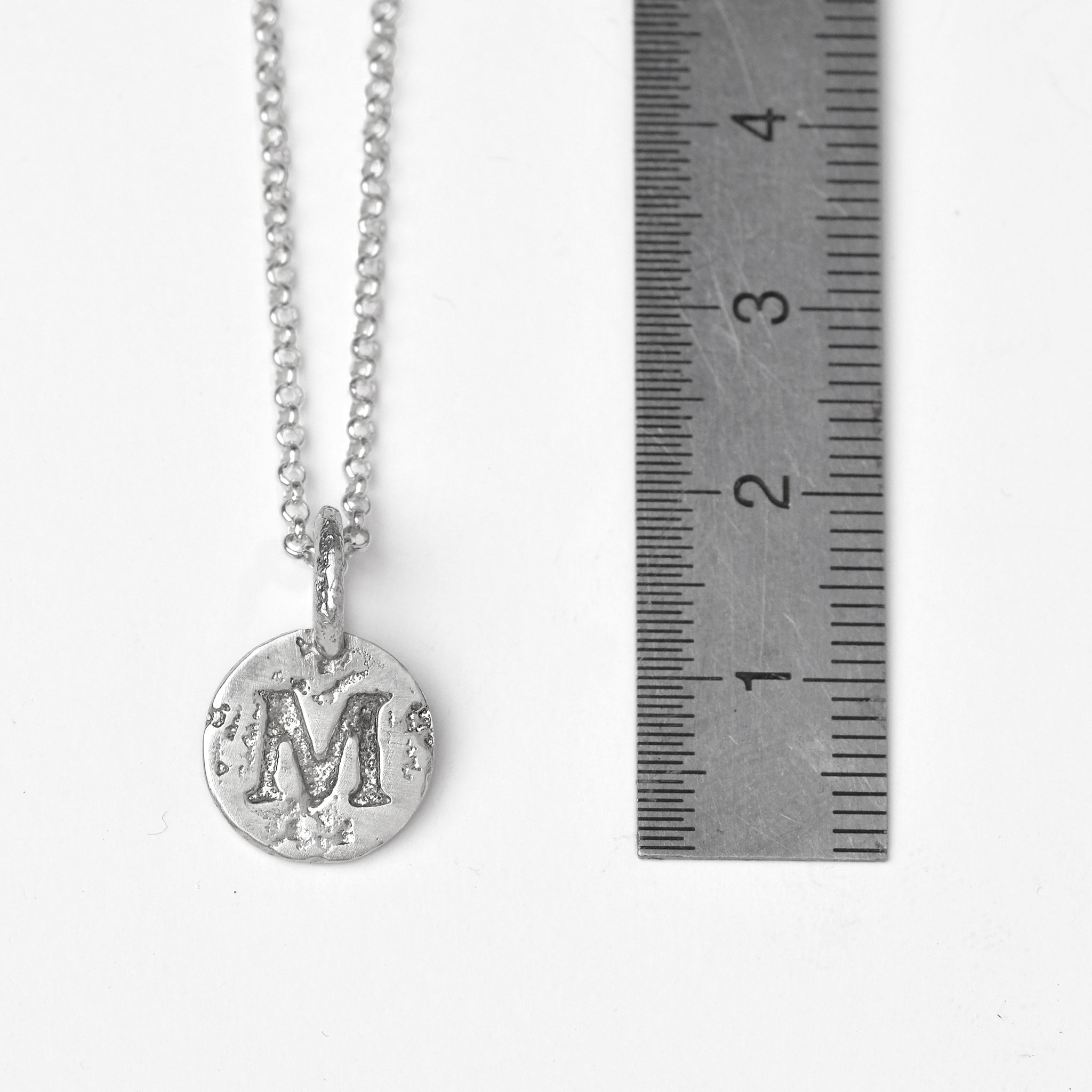 Sterling Silver Initials Coin Necklace