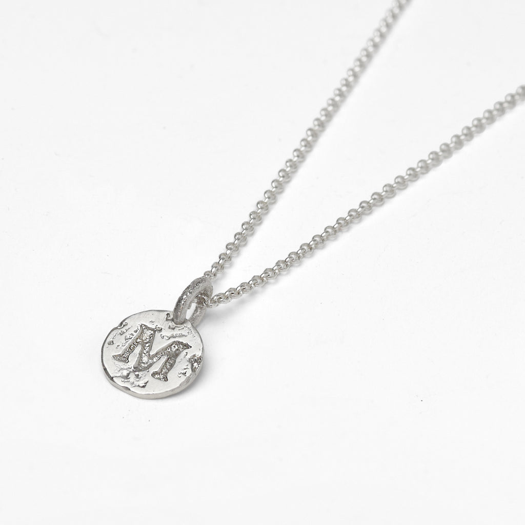 Sterling Silver Initials Coin Necklace