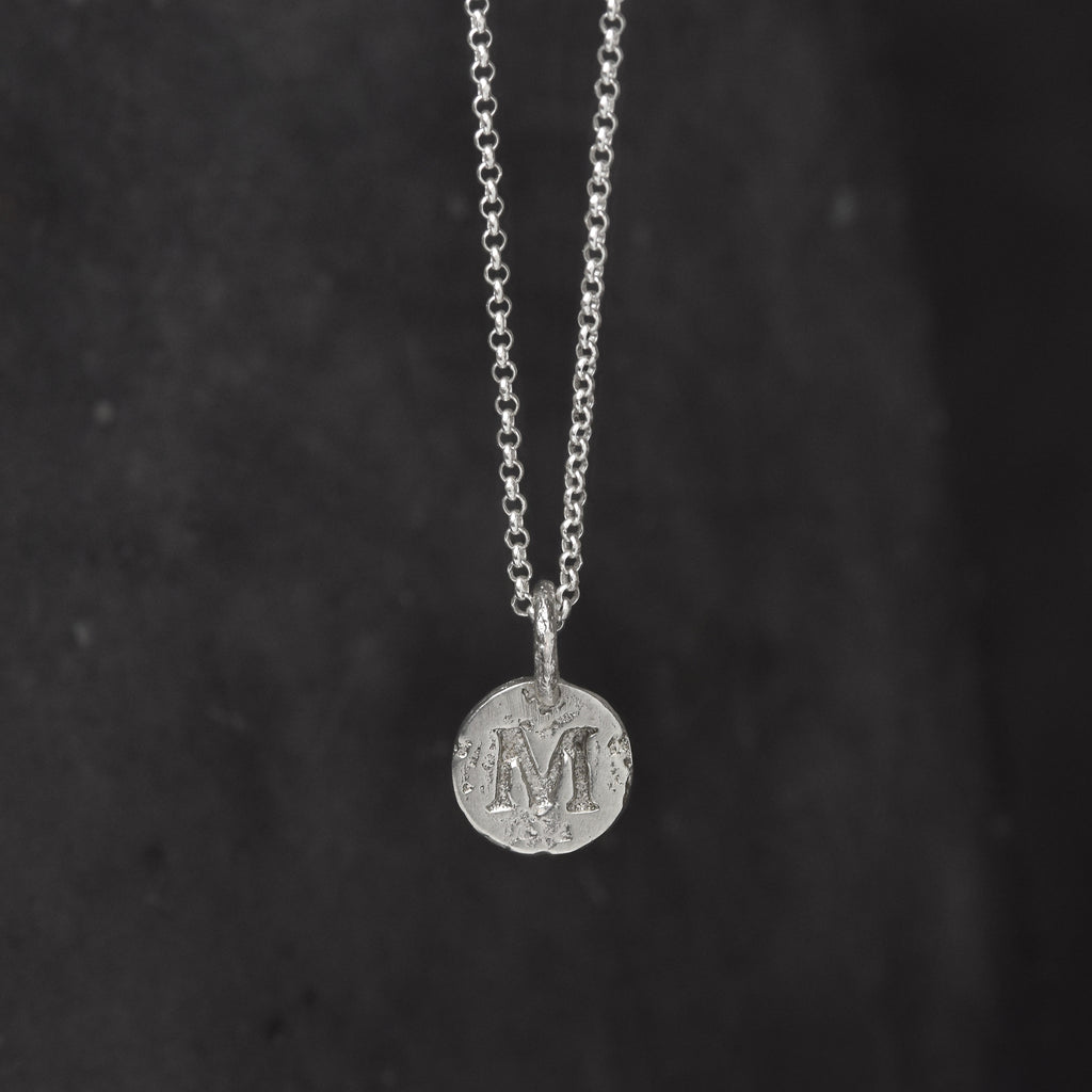 Sterling Silver Initials Coin Necklace