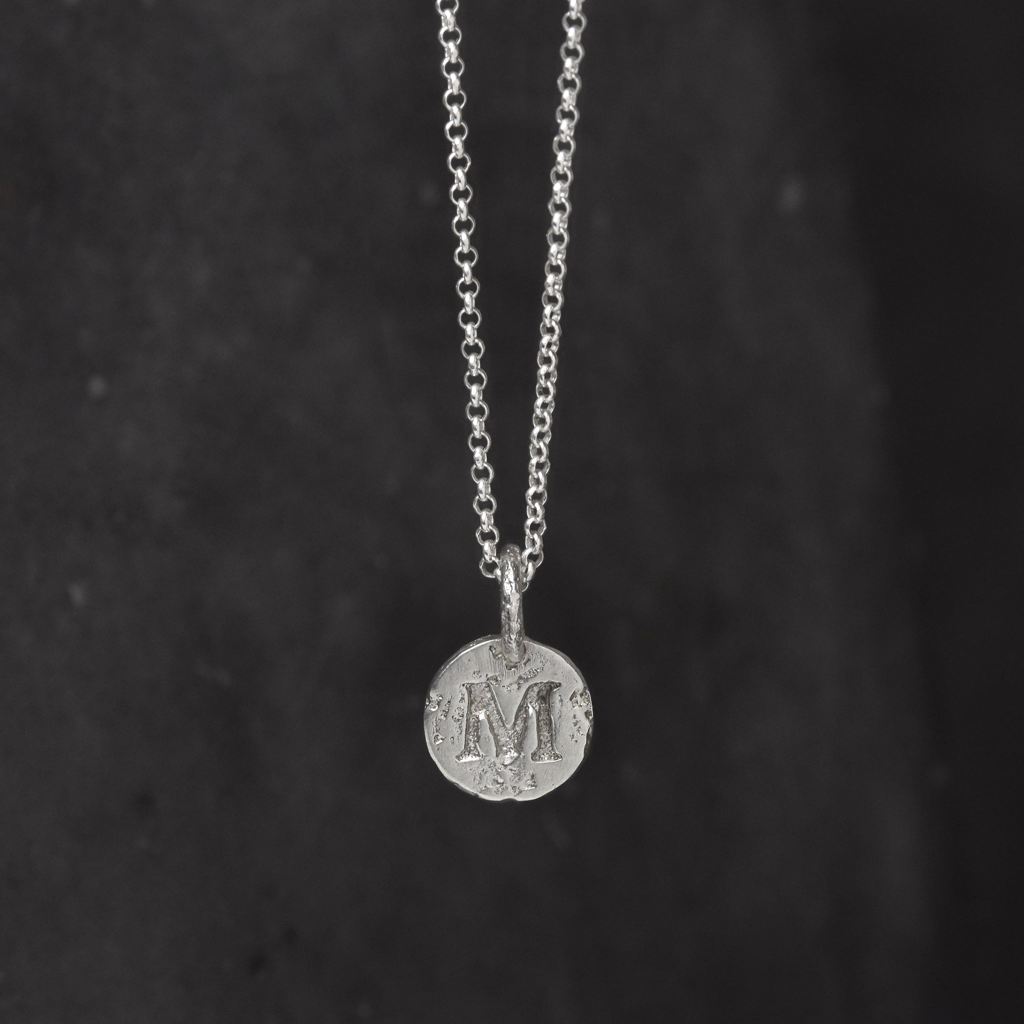 Sterling Silver Initials Coin Necklace