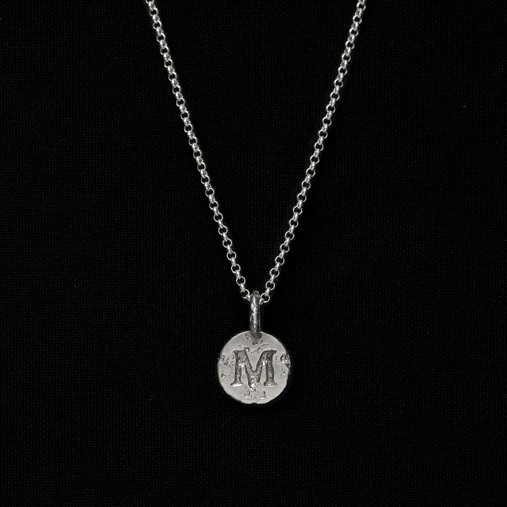 Sterling Silver Initials Coin Necklace