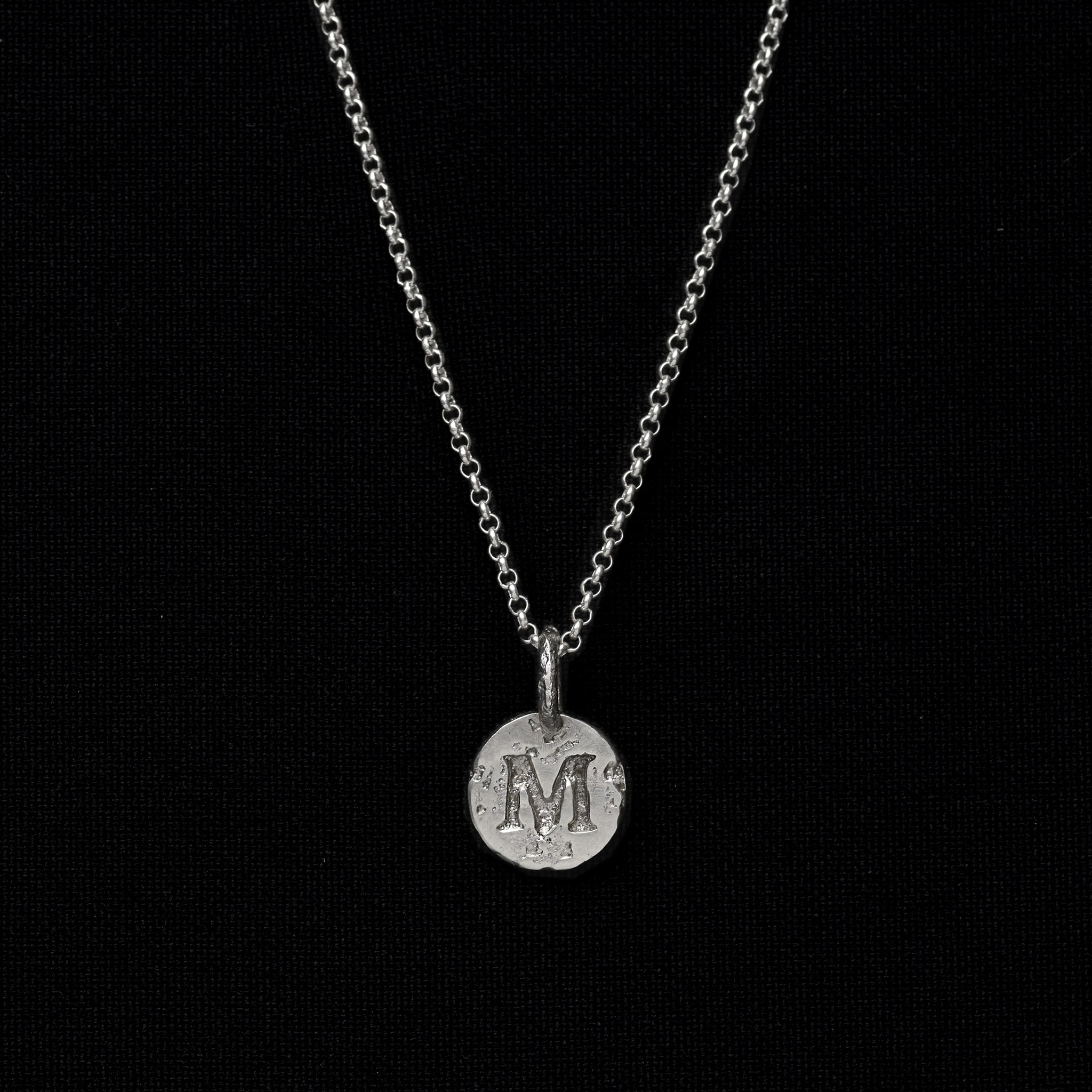Sterling Silver Initials Coin Necklace