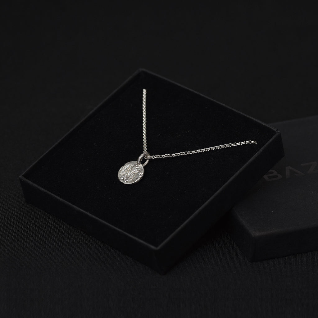 Sterling Silver Initials Coin Necklace