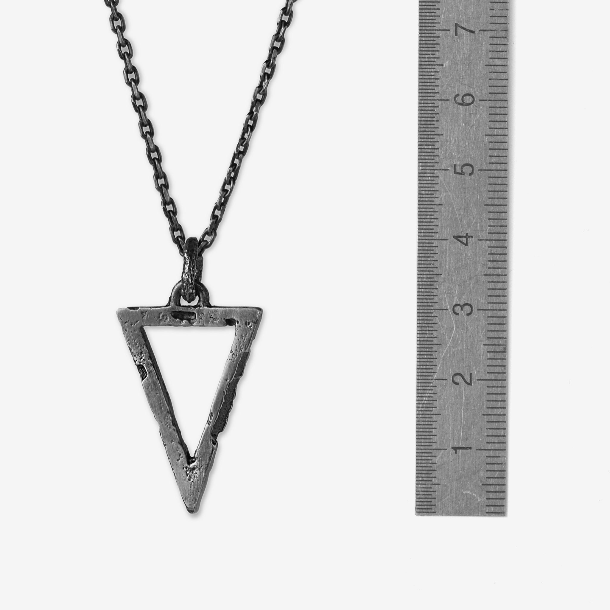 Sterling silver triangle pendant necklace